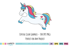 Printable unicorn designs for stickers and planners