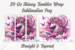 Rainbow Unicorn Tumbler Wrap, Kids Tumbler, Unicorn Tumbler Product Image 2