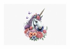 Cute Unicorn Watercolor Clipart Product Image 5