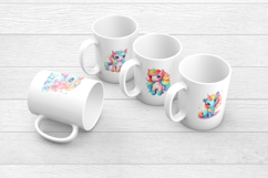 Cute Rainbow Unicorn Clipart Bundle, 10 Unicorns for Kids Product Image 2