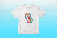 Cute Rainbow Unicorn Clipart Bundle, 10 Unicorns for Kids Product Image 6