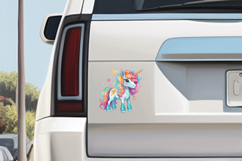 Cute Rainbow Unicorn Clipart Bundle, 10 Unicorns for Kids Product Image 7