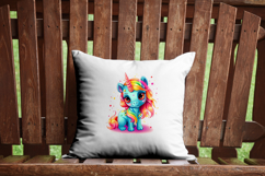 Cute Rainbow Unicorn Clipart Bundle, 10 Unicorns for Kids Product Image 8