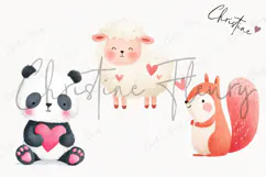 Cute Valentine Animals Clipart | Valentine's Day PNG Product Image 3