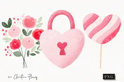 Cute Valentine Clipart | Valentine's Day PNG Product Image 1
