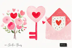 Cute Valentine Clipart | Valentine's Day PNG Product Image 1