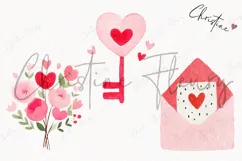 Cute Valentine Clipart | Valentine's Day PNG Product Image 3