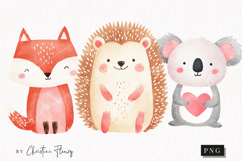 Cute Valentine Animals Clipart | Valentine's Day PNG Product Image 1