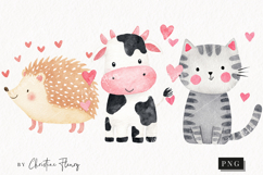 Cute Valentine Animals Clipart | Valentine's Day PNG Product Image 1