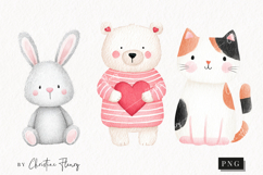 Cute Valentine Animals Clipart | Valentine's Day PNG Product Image 1