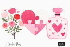 Cute Valentine Clipart | Valentine's Day PNG Product Image 1