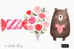 Cute Valentine Clipart | Valentine's Day PNG Product Image 1