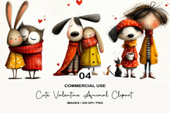Cute Valentine Animal Clipart Product Image 1