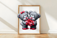 Cute Valentine Bear Couple Clipart Product Image 3