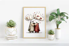 Cute Valentine Bears in Love Clipart PNG Product Image 2