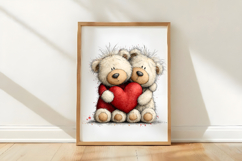 Cute Valentine Bears in Love PNG Product Image 3