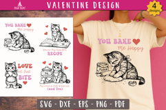 Cute Valentine Cat SVG Romantic Vintage design