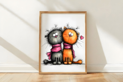 Cute Valentine Cats in Love Clipart Product Image 3