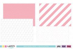 Valentine craft papers with hearts and stripes