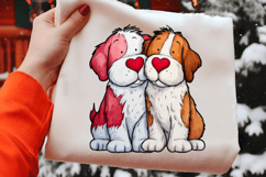 Cute Valentine Dogs in Love Clipart Product Image 2