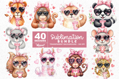 Cute Valentine Drink Characters Sublimation Bundle