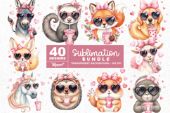 Cute Valentine Drink Characters Sublimation Bundle