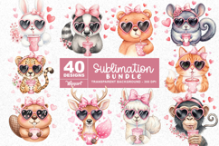 Cute Valentine Drink Characters Sublimation Bundle