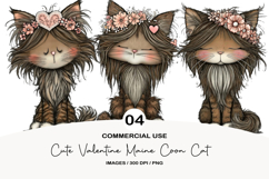 Cute Valentine Maine Coon Cat Sublimation Product Image 1