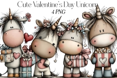 Cute Valentine's Day Unicorn Sublimation Product Image 1