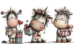 Cute Valentine's Day Unicorn Sublimation Product Image 3