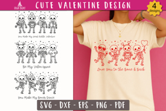 Cute Valentine Skeleton SVG Love print design