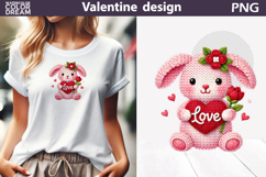 Bunny Valentine Clipart | Bunny Heart Valentines Day Product Image 1