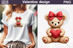 Bear Valentine Clipart | Bear Heart Valentines Day Product Image 1