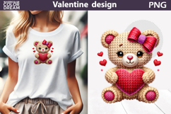 Bear Valentine Clipart | Bear Heart Valentines Day Product Image 1