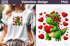 Dinosaur Valentine Clipart | Dino Heart Valentines Day Product Image 1