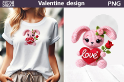 Bunny Valentine Clipart | Bunny Heart Valentines Day Product Image 1