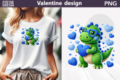 Dinosaur Valentine Clipart | Dino Heart Valentines Day Product Image 1