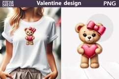 Bear Valentine Clipart | Bear Heart Valentines Day Product Image 1