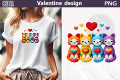 Cat Valentine Clipart | Cat Heart Valentines Day Product Image 1