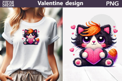 Cat Valentine Clipart | Cat Heart Valentines Day Product Image 1