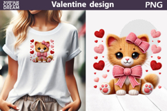 Cat Valentine Clipart | Cat Heart Valentines Day Product Image 1