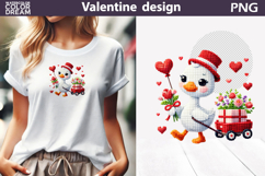 Goose Valentine Clipart | Goose Heart Valentines Day Product Image 1