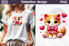 Cat Valentine Clipart | Cat Heart Valentines Day Product Image 1