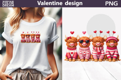 Highland Cow Valentine Clipart | Cow Heart Valentines Day Product Image 1