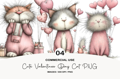 Cute Valentines Day Cat PNG Product Image 1