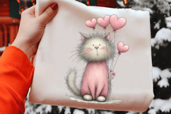Cute Valentines Day Cat PNG Product Image 2