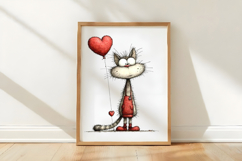 Cute Valentines Day Cat PNG Product Image 3