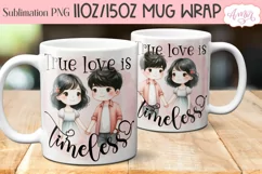 Cute Valentine's Day mug Wrap PNG for Sublimation Product Image 1