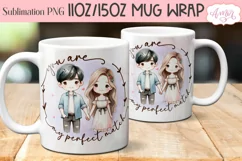 Cute Valentine's Day mug Wrap PNG for Sublimation Product Image 1