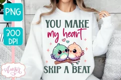 Cute Valentine's day PNG sublimation, You make my heart PNG Product Image 1